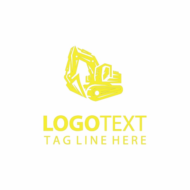Vector del logotipo de la máquina excavadora