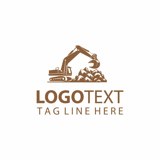 Vector del logotipo de la máquina excavadora