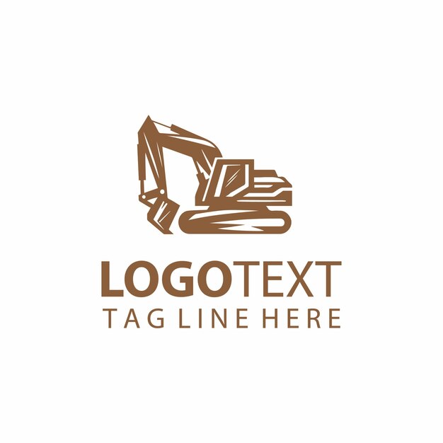Vector del logotipo de la máquina excavadora