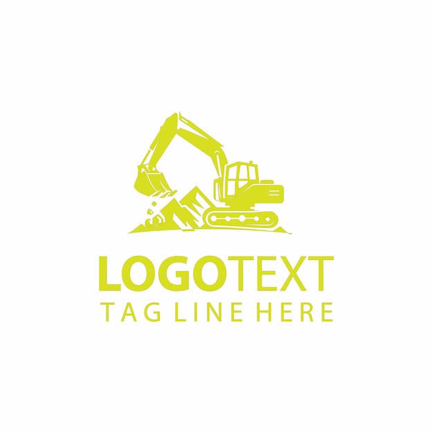Vector del logotipo de la máquina excavadora