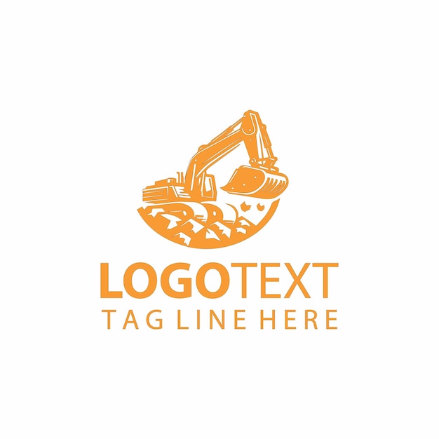 Vector del logotipo de la máquina excavadora