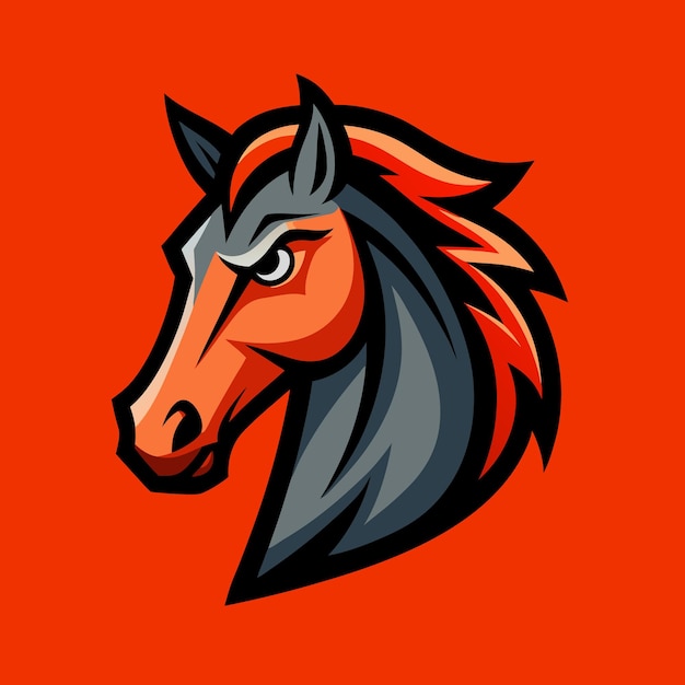 Vector del logotipo de la mascota de la cabeza de caballo