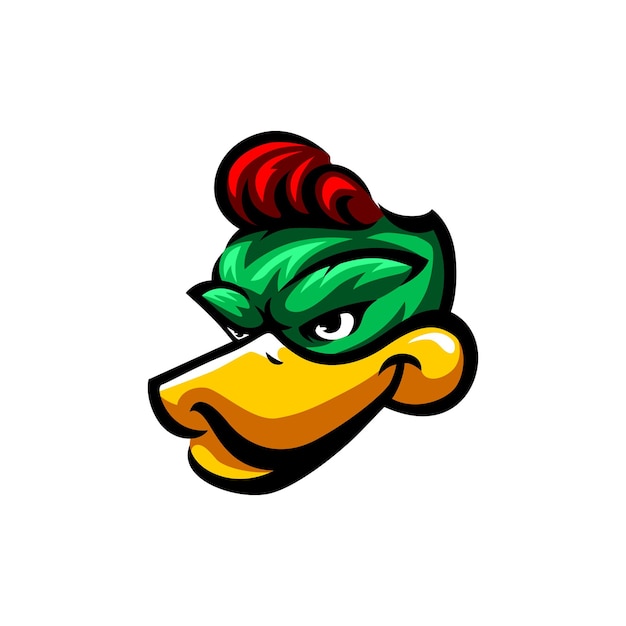 VECTOR DEL LOGOTIPO DE LA MASCOTA DE LA CABEZA DE PATO