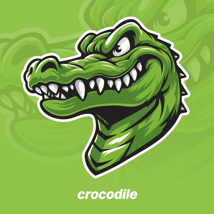 Vector vector del logotipo de la mascota del cocodrilo enojado