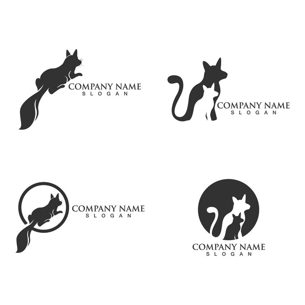 Vector de logotipo de mascota de diseño de logotipo de gato