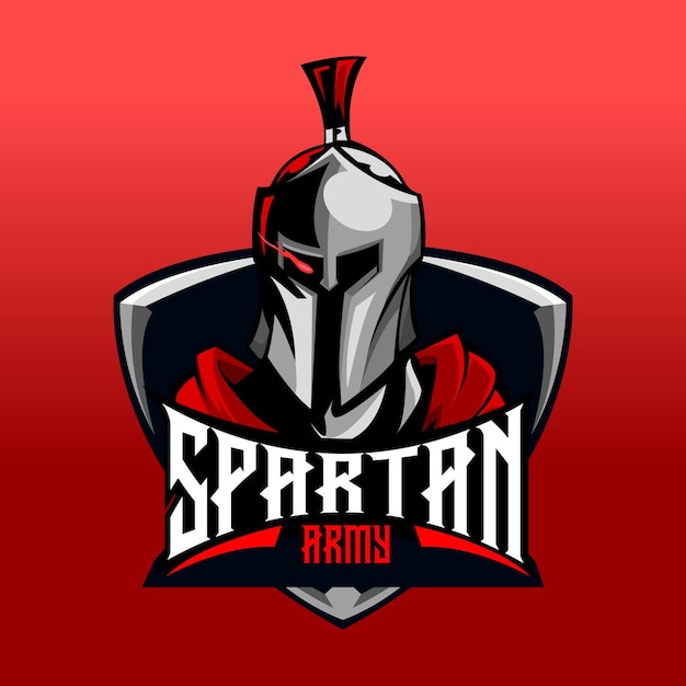 Vector de logotipo de la mascota espartana para esport