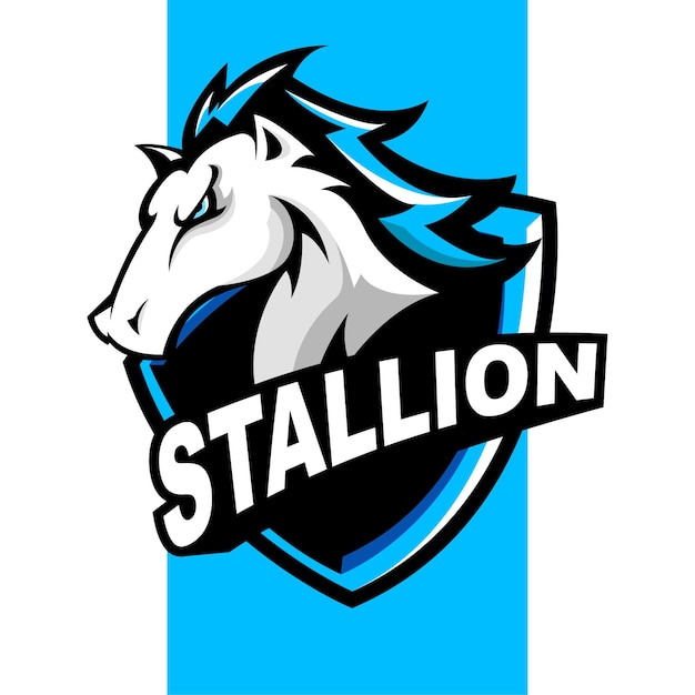 VECTOR DE LOGOTIPO DE LA MASCOTA DE ESPORT DE CABALLO SEMENTAL