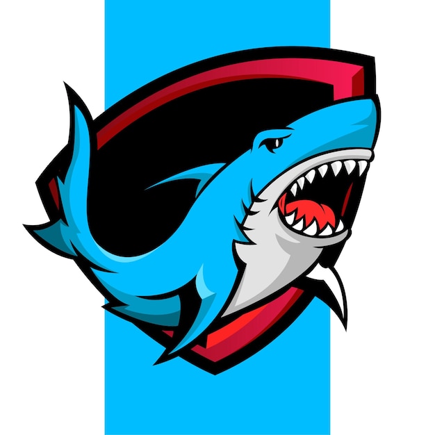 VECTOR DEL LOGOTIPO DE LA MASCOTA DEL ESPORT DE TIBURÓN