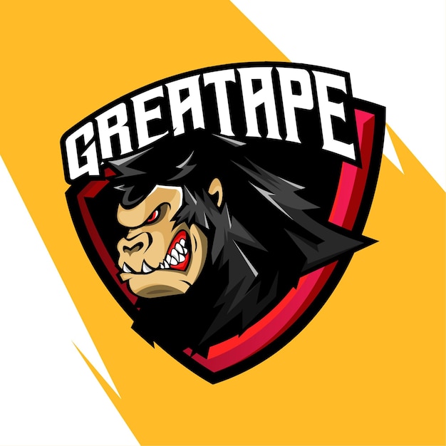 Vector del logotipo de la mascota del gran ape esport