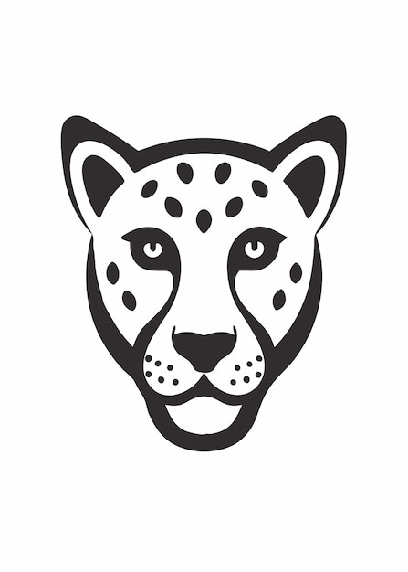 Vector del logotipo de la mascota del guepardo minimalista sobre un fondo blanco