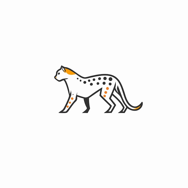 Vector del logotipo de la mascota del guepardo minimalista sobre un fondo blanco