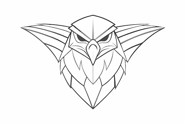 Vector del logotipo de la mascota del halcón sobre fondo blanco
