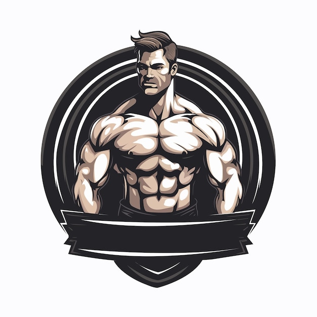 Vector vector de logotipo de mascota de hombre musculoso