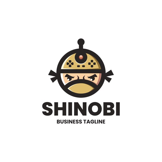 Vector del logotipo de la mascota del juego ninja