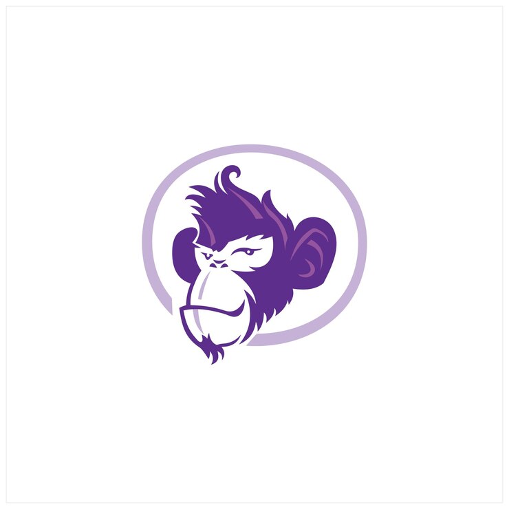 Vector vector del logotipo de la mascota del mono ilustración del vector de los animales logotipo del mono geek logotipo del vector del chimpancé