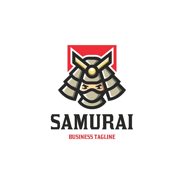 El vector del logotipo de la mascota ninja samurai