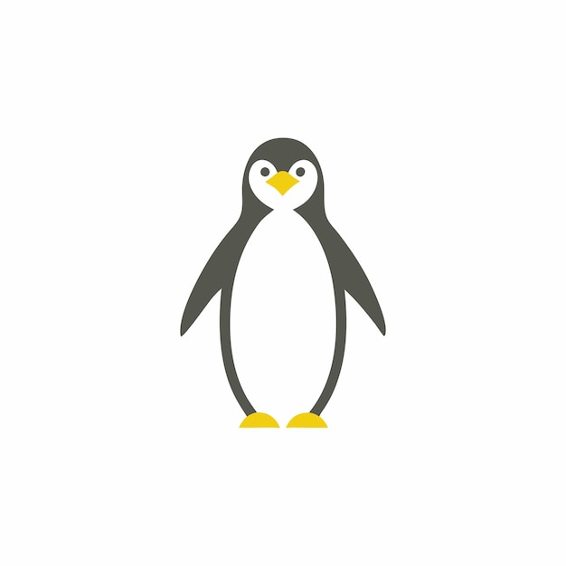 El vector del logotipo de la mascota del pingüino en fondo blanco