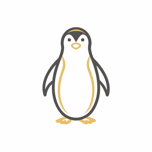 El vector del logotipo de la mascota del pingüino en fondo blanco