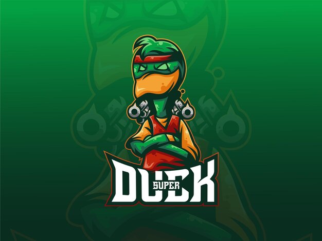 Vector de logotipo de mascota de Super Duck Esport