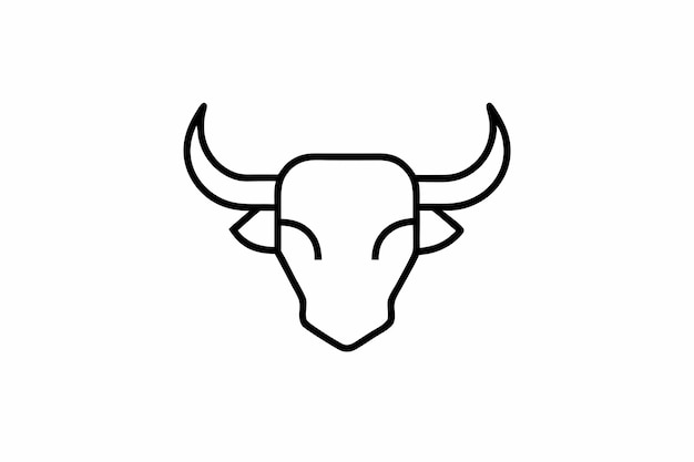 Vector del logotipo de la mascota del toro minimalista
