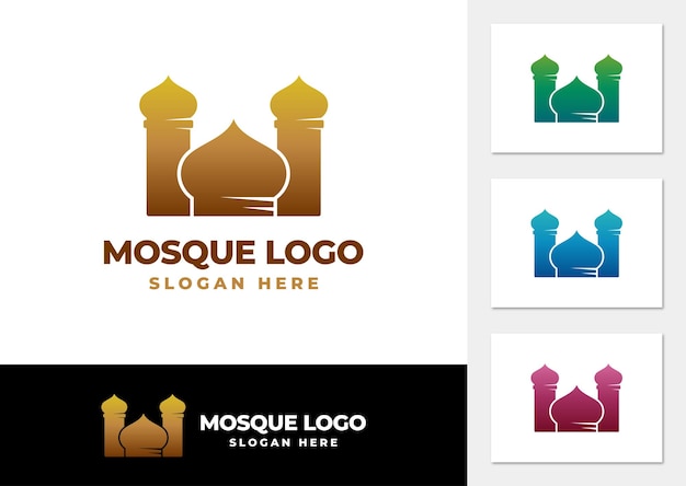 Vector de logotipo de mezquita islámica