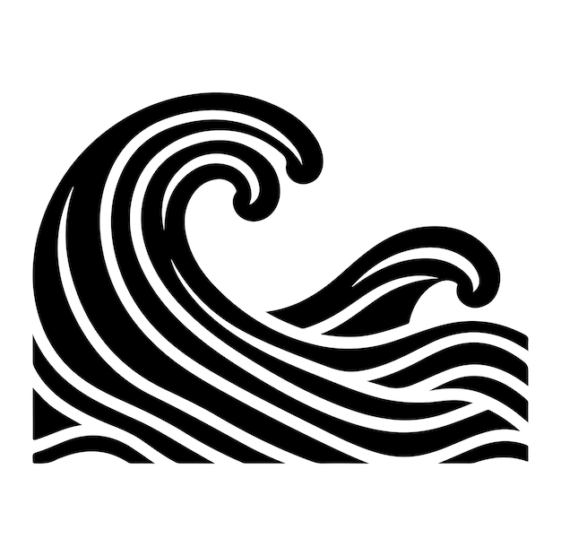 Vector vector de logotipo minimalista y plano de ondas
