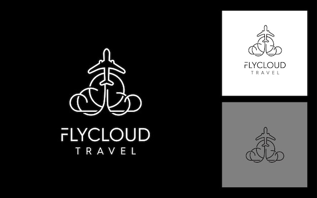 Vector de logotipo moderno Fly Cloud Travel