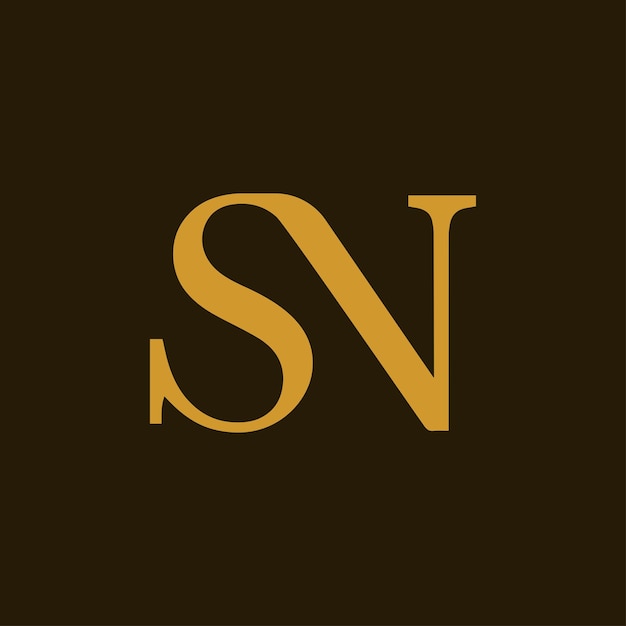 Vector del logotipo del monograma SN