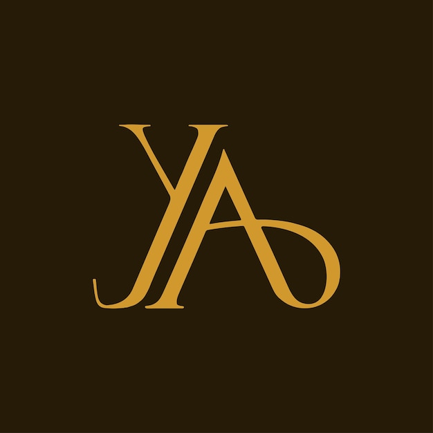 Vector del logotipo del monograma YA