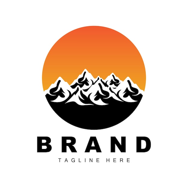 Vector de logotipo de montaña Diseño de aventura de escalada de montaña para equipos de escalada y marca con logotipo de montaña