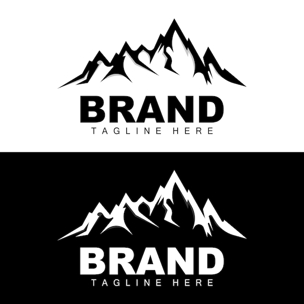 Vector de logotipo de montaña Diseño de aventura de escalada de montaña para equipos de escalada y marca con logotipo de montaña