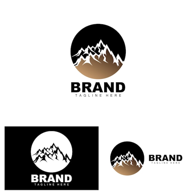 Vector de logotipo de montaña Diseño de aventura de escalada de montaña para equipos de escalada y marca con logotipo de montaña