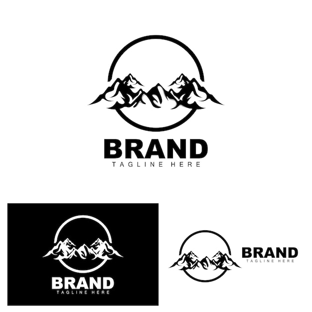 Vector de logotipo de montaña Diseño de aventura de escalada de montaña para equipos de escalada y marca con logotipo de montaña