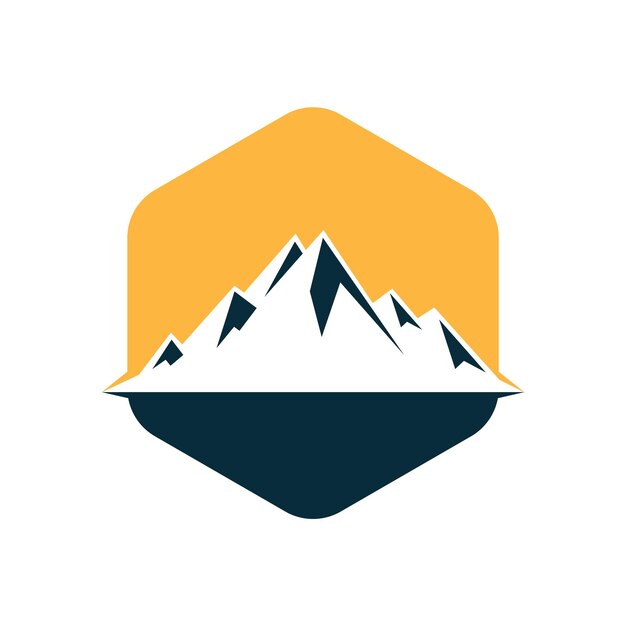 Vector de logotipo de montaña Diseño de ilustraciones de montaña de nieve