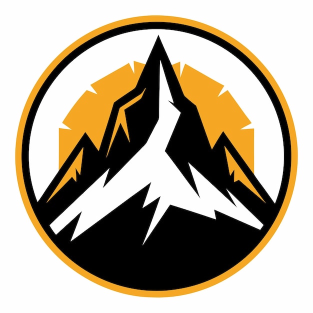 Vector del logotipo de la montaña sobre fondo blanco