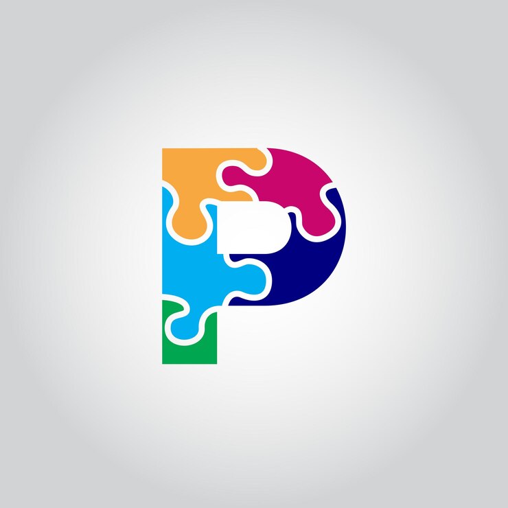 El vector del logotipo Multicolor Puzzle S