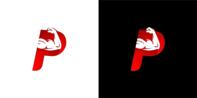 Vector de logotipo de músculo de mano P