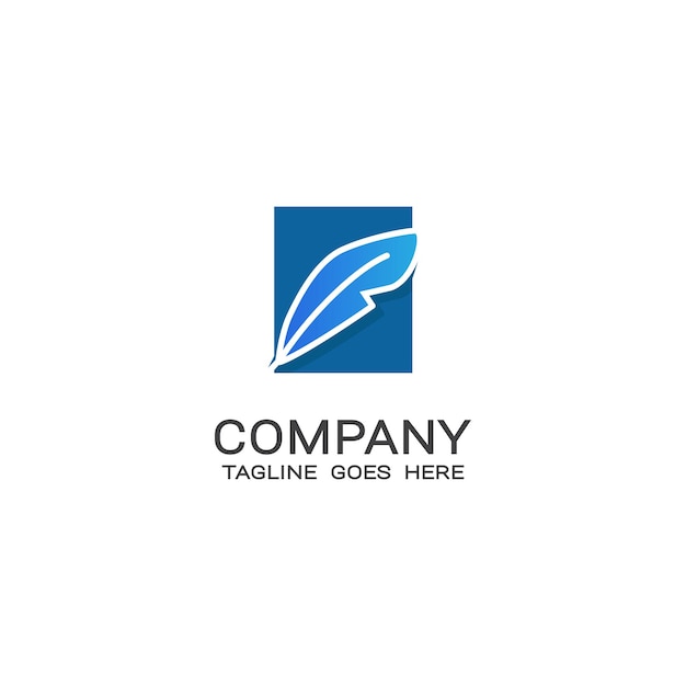 Vector de logotipo de negocio de diseño de pluma vintage