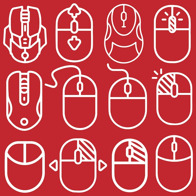 Vector del logotipo o del conjunto de iconos del ratón del ordenador