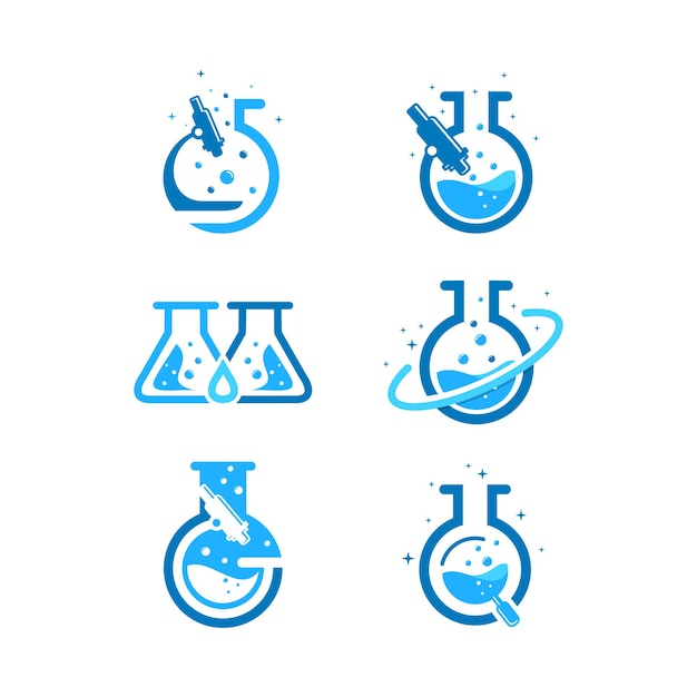 Vector del logotipo del observador del laboratorio médico