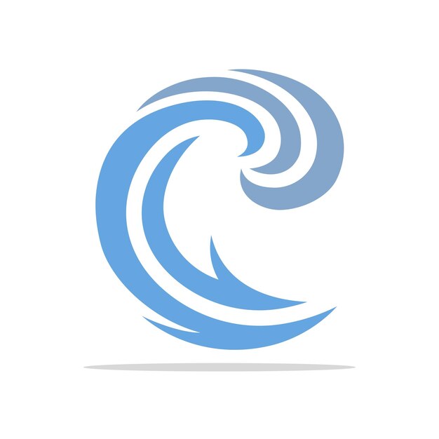 Vector del logotipo de las olas redondas del océano