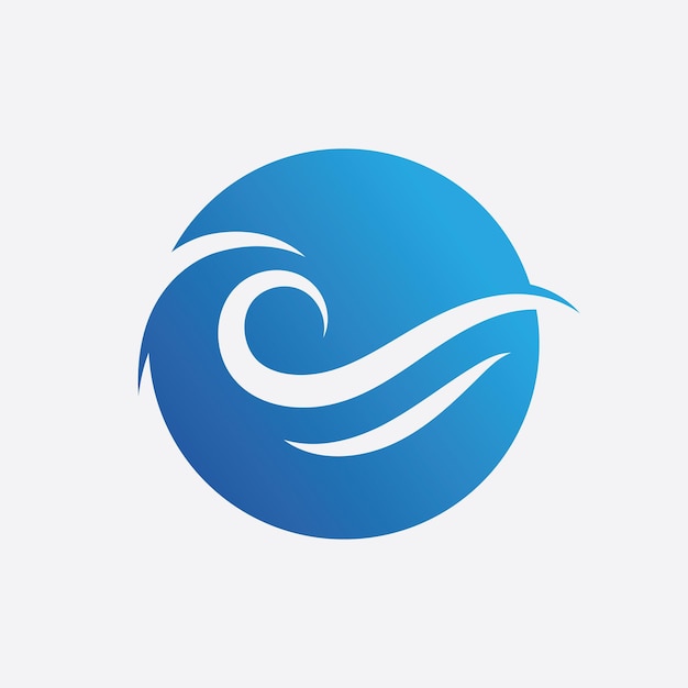 Vector de logotipo de onda azul. Diseño de plantilla de ilustración de onda de agua