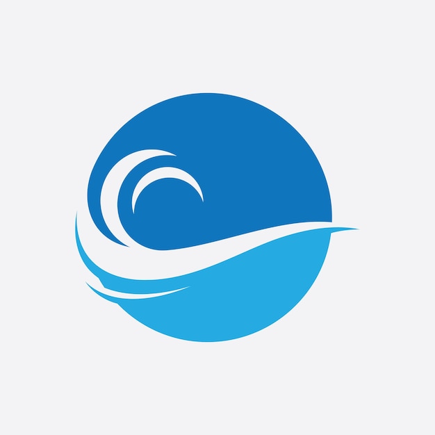 Vector de logotipo de onda azul. diseño de plantilla de ilustración de onda de agua