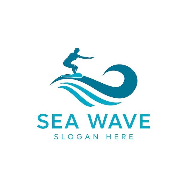 El vector del logotipo de onda es simple y minimalista