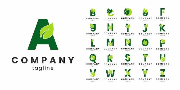 Vector de logotipo orgánico de hoja verde