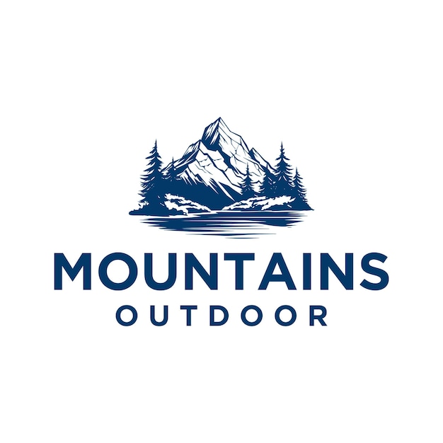 Vector de logotipo de paisajes de montaña