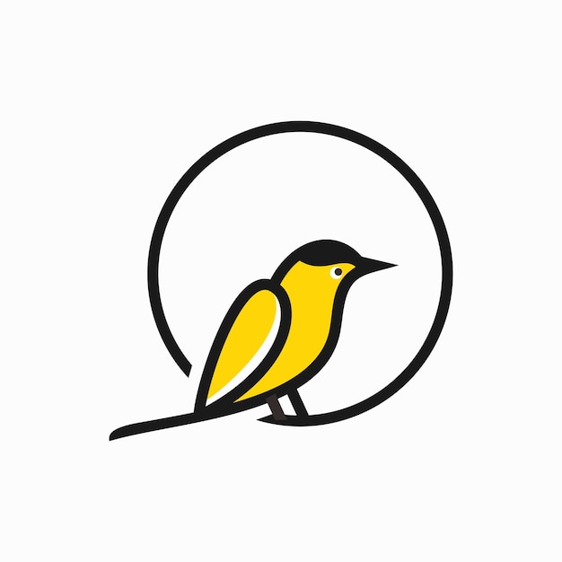 vector de logotipo de pájaro oropéndola amarillo