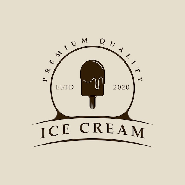 Vector vector de logotipo de palito de helado plantilla de ilustración vintage icono diseño gráfico de alimentos helado congelado