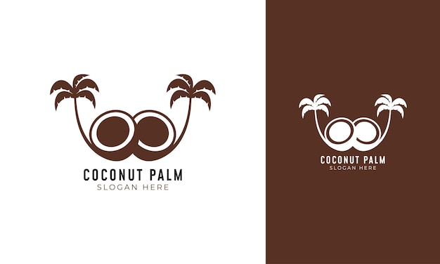 Vector de logotipo de Palma de coco