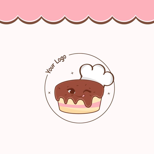Vector del logotipo del pastel dulce